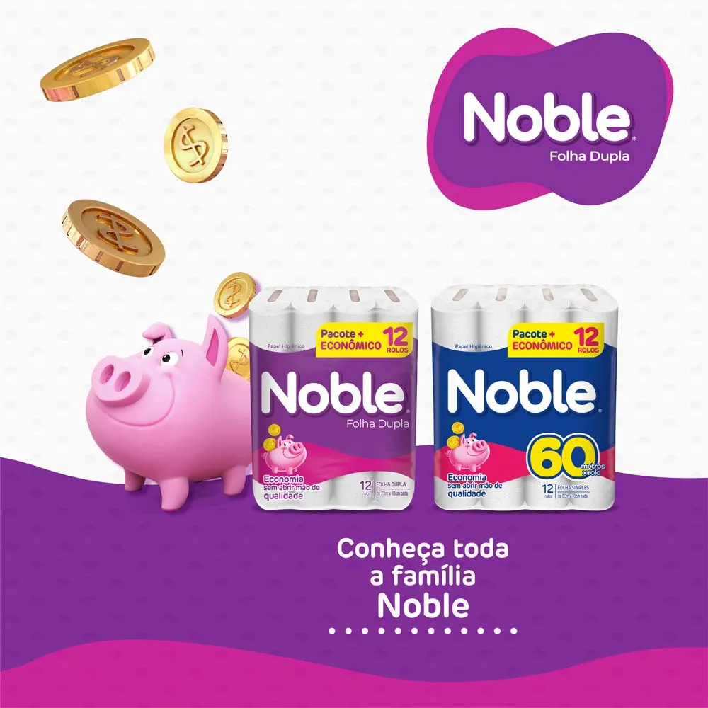 Embalagem premium do Papel Higiênico Noble Folha Dupla