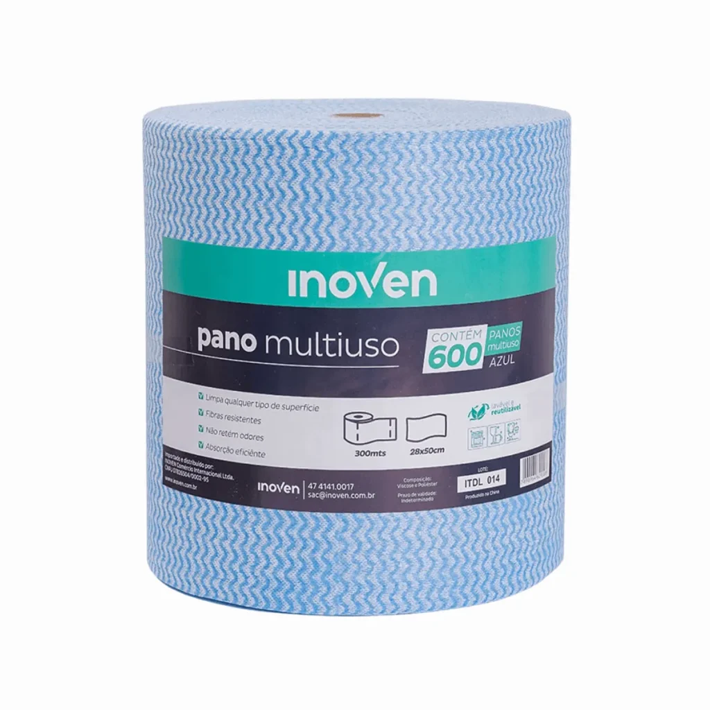 Rolo de Pano Multiuso Inoven Azul 28cm x 300m em ambiente de limpeza industrial | Elite M4